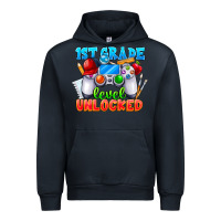 Navy 1st Grade Level Unlocked Urban Hoodie - CowhideDigitalArt