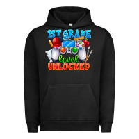 Pigment Black 1st Grade Level Unlocked Urban Hoodie - CowhideDigitalArt