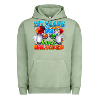 Pigment Oil Green 1st Grade Level Unlocked Urban Hoodie - CowhideDigitalArt