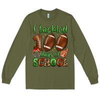 Army Green i tackled 100 days of school Long Sleeve Tee - Artiststas