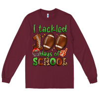 Burgundy i tackled 100 days of school Long Sleeve Tee - Artiststas