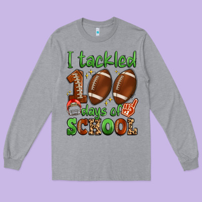 I Tackled 100 Days Of School Long Sleeve Tee Designed By Artiststas