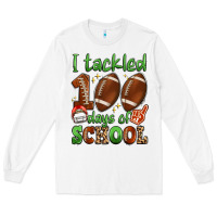 White i tackled 100 days of school Long Sleeve Tee - Artiststas