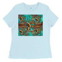 Baby Blue indian headdress Ladies Tee - Artiststas