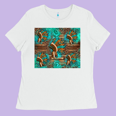 Indian Headdress Ladies Tee Designed By Artiststas