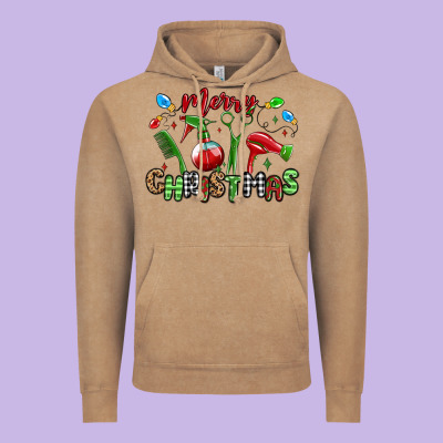 Merry Christmas Hair Dresser Vintage Hoodie Designed By Maliassmallbusiness