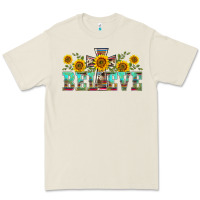 Bone western believe sunflowers flowers Premium Tee - BarkalooDesign