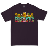 Plum western believe sunflowers flowers Premium Tee - BarkalooDesign
