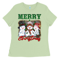 Matcha merry christmas snowman Ladies Tee - AdoDesignShop