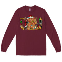 Burgundy toy poodle christmas joy Long Sleeve Tee - RanaPortraitStore