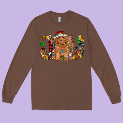 Toy Poodle Christmas Joy Long Sleeve Tee Designed By Ranaportraitstore