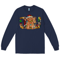 Navy toy poodle christmas joy Long Sleeve Tee - RanaPortraitStore
