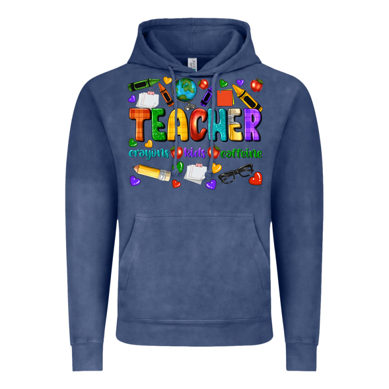 Teacher Crayons Kids Caffeine Vintage Hoodie by NancyCooperArtShop | Teevron