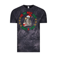 Cloud Black ho ho holly shit skeleton santa Vintage Tee - MaliasSmallBusiness