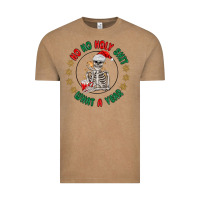 Vintage Coffee ho ho holly shit skeleton santa Vintage Tee - MaliasSmallBusiness