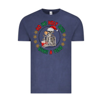 Vintage Denim ho ho holly shit skeleton santa Vintage Tee - MaliasSmallBusiness