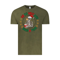 Vintage Olive ho ho holly shit skeleton santa Vintage Tee - MaliasSmallBusiness