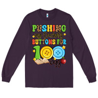 Plum pushing my teacher's buttons for 100 days Long Sleeve Tee - Artiststas