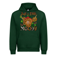 Forest Green Just a Little Moody Urban Hoodie - CowhideDigitalArt