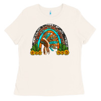 Bone indian headdress cactus and sunflowers rainbow Ladies Tee - Artiststas