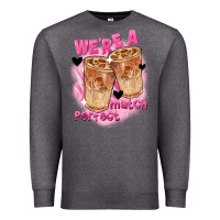 Charcoal Heather We're a perfect match Valentine's Day Premium Sweatshirt - FaDigitalArtStudio