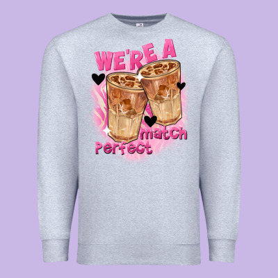We're A Perfect Match Valentine's Day Premium Sweatshirt Designed By Fadigitalartstudio