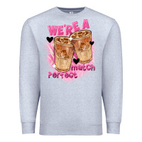 Heather Grey We're a perfect match Valentine's Day Premium Sweatshirt - FaDigitalArtStudio