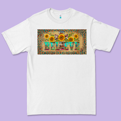 Western Believe Leopard Aztek License Plate Template Premium Tee Designed By Barkaloodesign