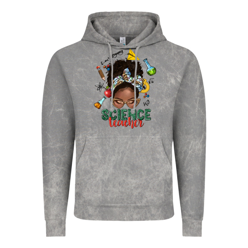 Science Teacher Afro Messy Bun Vintage Hoodie by NancyCooperArtShop | Teevron
