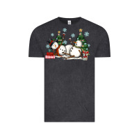 Vintage Black christmas snowmen with wine Vintage Tee - MaliasSmallBusiness