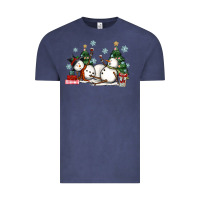 Vintage Denim christmas snowmen with wine Vintage Tee - MaliasSmallBusiness