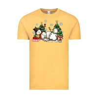 Vintage Mustard christmas snowmen with wine Vintage Tee - MaliasSmallBusiness