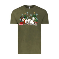 Vintage Olive christmas snowmen with wine Vintage Tee - MaliasSmallBusiness