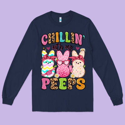 Chillin' With My Peeps Long Sleeve Tee Designed By Artiststas
