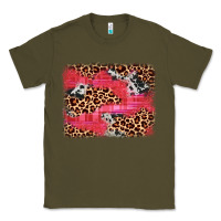 Army Green valentine's day cowhide leopard background Classic Tee - JahusDesignShop