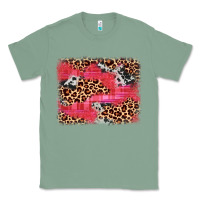 Sage valentine's day cowhide leopard background Classic Tee - JahusDesignShop