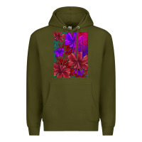 Army Green floral pattern Premium Hoodie - JahusDesignShop