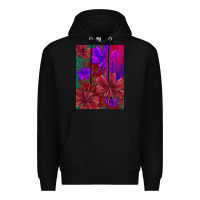 Black floral pattern Premium Hoodie - JahusDesignShop