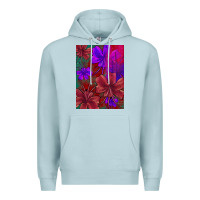Blue Mist floral pattern Premium Hoodie - JahusDesignShop