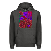 Charcoal Heather floral pattern Premium Hoodie - JahusDesignShop