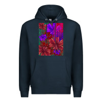Navy floral pattern Premium Hoodie - JahusDesignShop