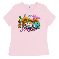 Bubblegum Pink hair hustler hairstylist Ladies Tee - Artiststas