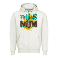 Oatmeal Heather Football Mom Mother's Day Zipper Hoodie - HowdyJamesFarm