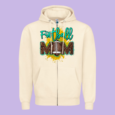 Football Mom Mother's Day Zipper Hoodie Designed By Howdyjamesfarm