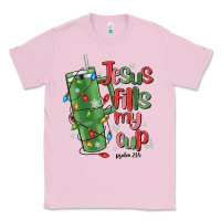 Bubblegum Pink jesus fills my cup psalm 25 5 Classic Tee - MaliasSmallBusiness