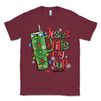 Burgundy jesus fills my cup psalm 25 5 Classic Tee - MaliasSmallBusiness
