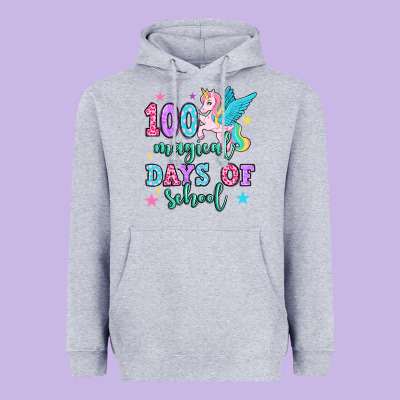 Hundred Magical Days Of School Unicorn Heavyweight Hoodie Designed By Oliviacreatesart