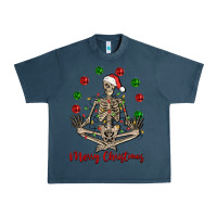 Midnight Navy Merry Christmas skeleton Urban Heavy Tee - NancyCooperArtShop