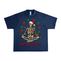 Navy Merry Christmas skeleton Urban Heavy Tee - NancyCooperArtShop