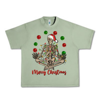Oil Green Merry Christmas skeleton Urban Heavy Tee - NancyCooperArtShop